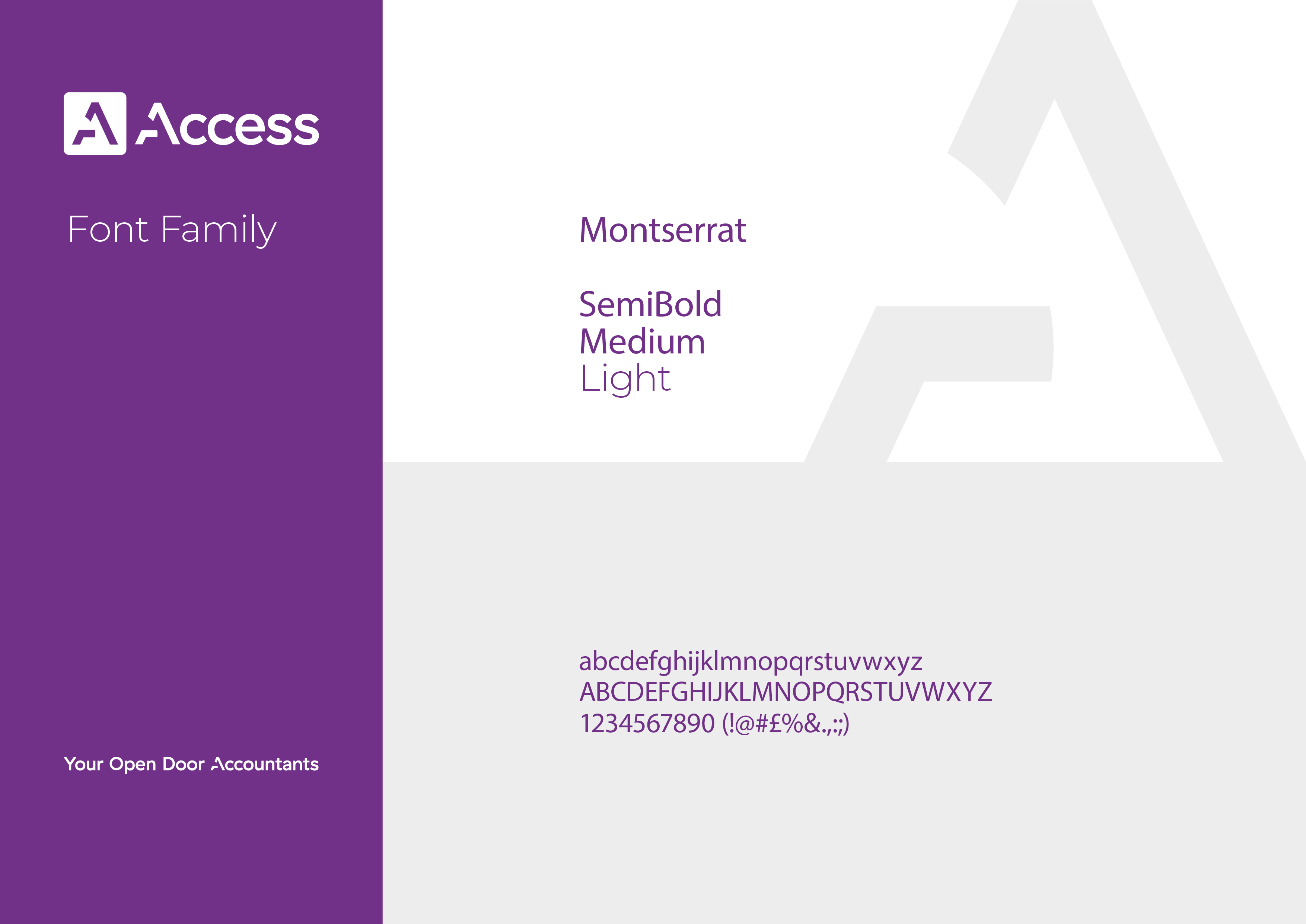Access Accounts Typography